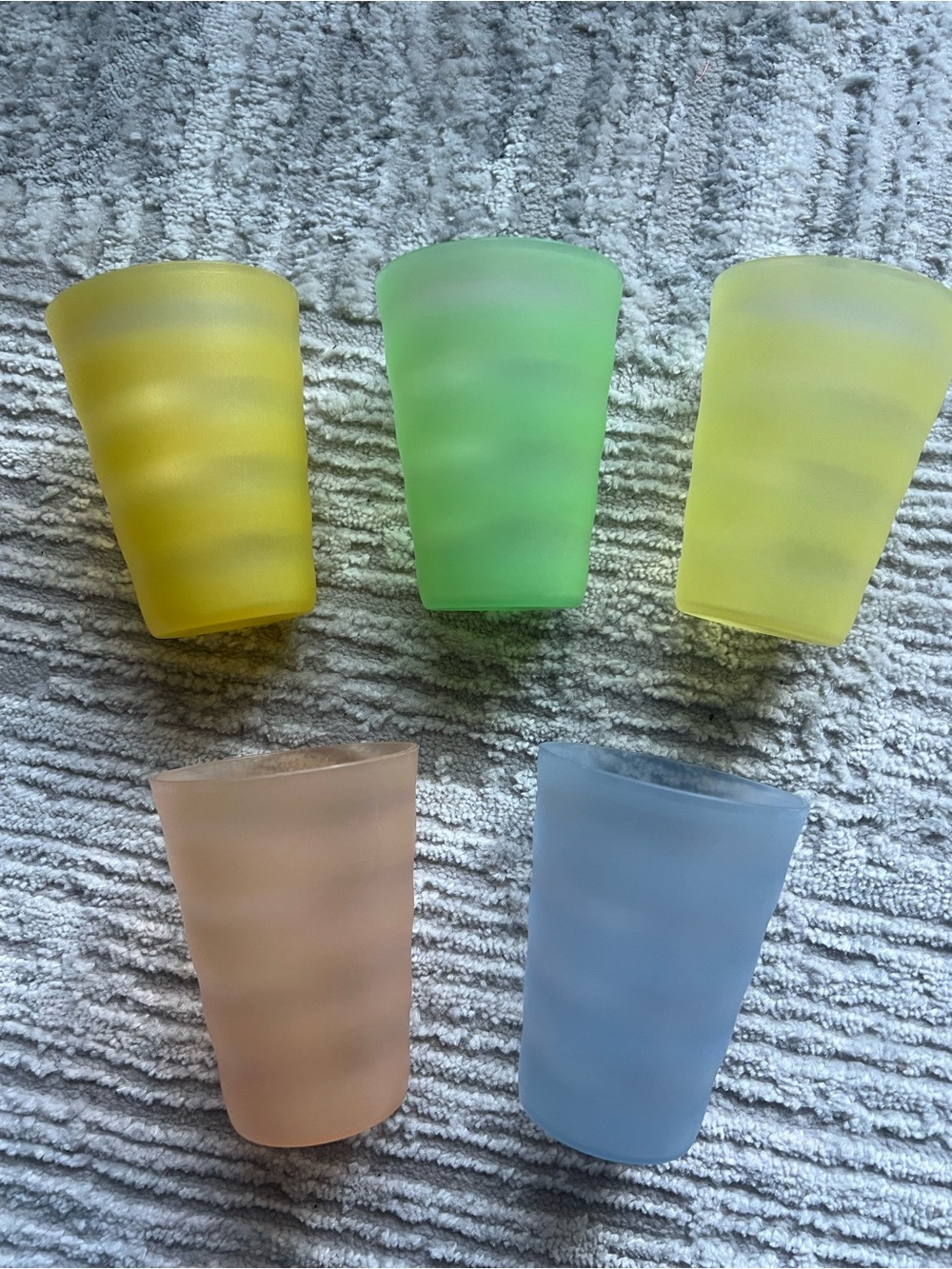 Tupperware Assorted Frosted Colorful Tumbler Set - Yellow, Green, Peach, Blue